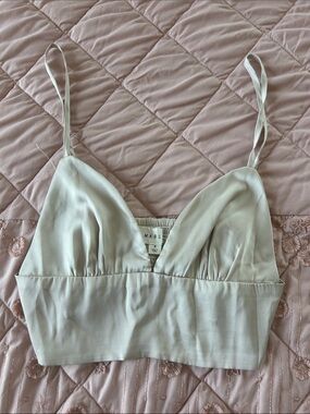 Light Blush Satin Bralette with Thin Adjustable Straps